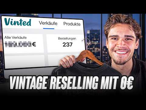 Talking-head video on starting Vinted reselling with no capital (German)
